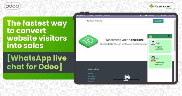 The fastest way to convert website visitors into sales  [WhatsApp live chat for Odoo]